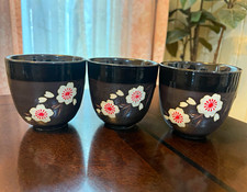 NEW Arita Porcelain Sakura Cherry Blossom Tea Cups Japan Set of 3 picture