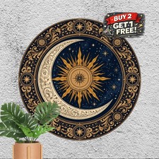 vintage sun moon wall art tin metal signs picture