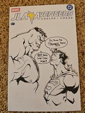 Jla & Avengers #1 Blank Cover Eskivo Hulk Vs Superman Original Art Sketch Signed picture