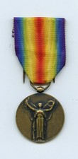 WWI FRANCE French INTER-ALLIED VICTORY MEDAL War Medal Complete with Hanger picture