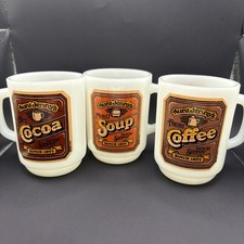 Vintage 1980 Aunt Jenny's Anchor Hocking Mugs Set of 3 Coffee Cocoa Soup picture