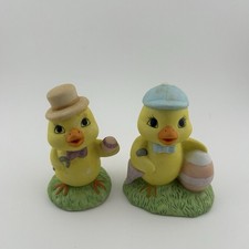 Vintage Pair Easter Baby Chick Chicks Porcelain Figurines - VGC + FAST Shipping picture