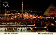 Montreal - La Ronde amusement park at night, Man and His World - Postcard c 1968 picture