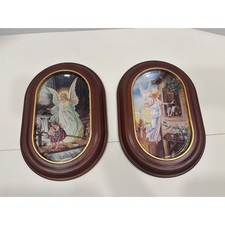 Vintage 1995 Annaburg Guardian Angel Collector Plates Set of 2 Framed Porcelain picture