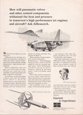 AiResearch Vintage 1960s Magazine Ad Aircraft Jet Engine Valve Pneumatic Control picture