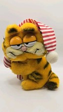 Rare Sleepy Garfield w/ Hanging Loop • Pajama Nightcap • Vintage Korea Christmas picture