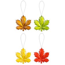 Ganz Crystal Expressions Fall Autumn Leaf Ornament Pic Brown Green Yellow Orange picture