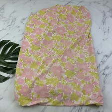 Springmaid Vintage 70s Double Size Fitted Bed Sheet Pink Green Floral Bedding picture