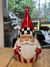 Mackenzie Childs Peppermint Santa Cookie Jar  picture