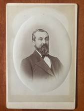 Stately Man Big Beard Antique Photo Cabinet Card Manchester NH  picture