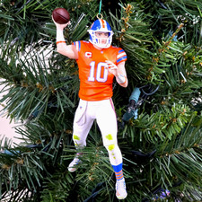 Bo Nix Denver Broncos Football NFL Xmas Tree Ornament Holiday vtg Jersey #10 picture