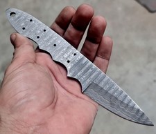 Damascus Knife Blank Blade Full  Tang 4.5 in Fixed Blade Diy picture