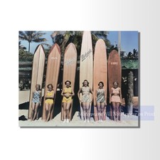 Vintage 1940s Women with Surfboards  Retro Beach Wall Art Giclee Fine Art Print picture