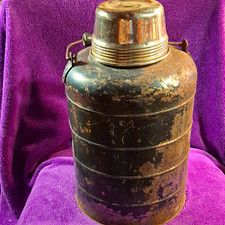 Antique 1920s Stanley Ferrostat 1 Gallon Thermal Jug Metal Handle Rusty Patina picture