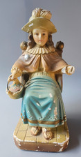 Vintage 40s/50s Holy Infant Santo Nino De Atocha Chalkware Mexico 9.5x4.5x4.5 picture