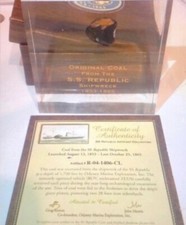 Scarce 1865 Republic Shipwrecked Original Artifact- Antique Bigger Piece & COA picture