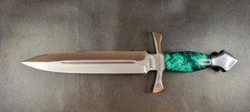 Impact Cutlery Custom D2 Steel Cimbat Dagger Knife Green Resin Handle- 2406 picture