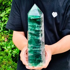 5.02LB Natural Fluorite Crystal quartz obelisk crystal wand point healing picture