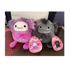 Squishmallows Woxie & Wallis Plush Lot of 2 Pink/Purple Gray/Black w/ Tags picture