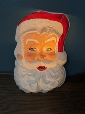 Vintage Star Band 19in Lighted Santa Face Christmas Wall Decor Original Cord 18” picture