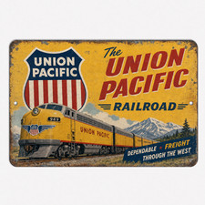 Union Pacific Railroad Metal Sign Vintage RR Retro Wall Art - 3 Sizes picture