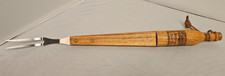 Budweiser King of Beers Vintage Wooden Bottle Shape Handle BBQ Carving Fork picture