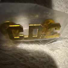 Gold Tone CDC Letter Pinback Button picture