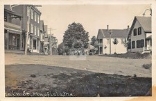 Kingfield ME Maine Main Street View Post Office Storefronts RPPC Postcard Copy picture