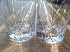 2 Rare Mikasa Petite Points Highball Cut Crystal Glass Flowers Grass picture