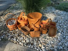 Mixed Lot Of 11 Longaberger Baskets Most Without Liners 1980s-2000s picture