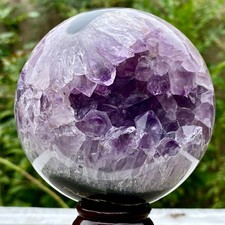 2.6LB Amethyst Agate Sphere Polished Healing Crystal Ball Home Feng Shui Ornam picture