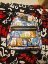 LOUNGEFLY EXCLUSIVE Disney Princess VHS Tapes Posters Mini Backpack NEW WITH TAG picture