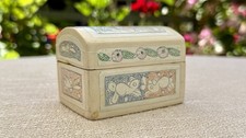 Vintage Mexican Olinala Style Wood Trinket Box Rabbit Fish Folk Art Handmade picture