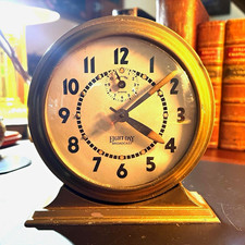 Vintage E. Ingraham Co. Eight-Day Broadcast Mechanical Wind-Up Alarm Clock B-57 picture