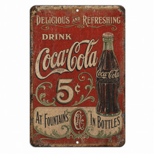 Coca-Cola Vintage Metal Sign Antique Soda Pop Rustic Ad Replica CC05  - 3 Sizes picture