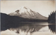 1913 RPPC Postcard Mt. St. Helens Washington Snow-Capped Mountain & Lake picture