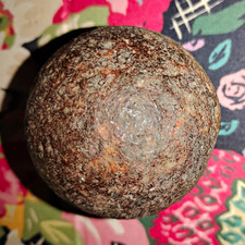 Antique Rusted Iron Cannonball Artillery Shot - Militaria Collectible picture