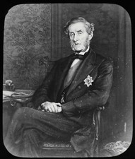 ANTIQUE Magic Lantern Slide LORD SHAFTESBURY PORTRAIT C1900 POLITICIAN  picture