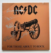 AC/DC For Those About To Rock LP Signed x5 Angus Brian Malcolm Simon Wright picture