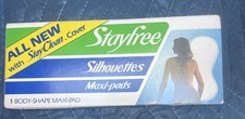Vtg 80's Stayfree Silhouettes Maxi Pads Promo Sample Box Unopened Feminine PROP picture