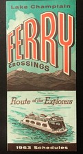 1963 Lake Champlain Ferry Crossing Schedule Brochure Essex Grand Isle picture