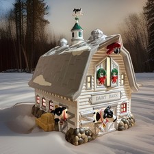 Dept 56 Original Snow Village Dairy Barn 54461 Christmas LED Light READ picture