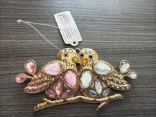 Ganz Crystal Expressions Metal Lovebirds Ornament Green/Blue/Purple New picture