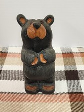 Jeff Fleming Bear Solid Wood Carving BIG SKY CARVERS 13” BAREFOOT BEAR Petey picture