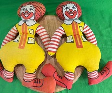 Vtg 1970s McDonald's Ronald McDonald Advertising Cloth Doll Pair Lot Of 2 picture