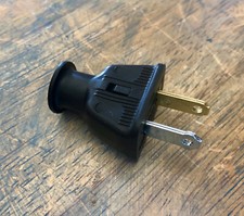 2 Prong Electrical Plug - Black rubber shell, polarized male plug connector picture