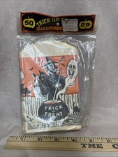 Vintage 1950’s Era Halloween Treat Bags 50 Count Grand Way Price Sticker picture