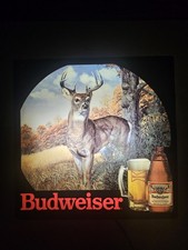Vintage Budweiser Deer Buck Hunting Light Up Beer Sign 18x18” - Excellent picture