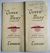 1956 RMS QUEEN MARY First Class Deck Plan - Passenger Notations Cabin M32 picture