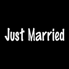 Just Married Wedding Decal Sticker White Die Cut Vinyl picture